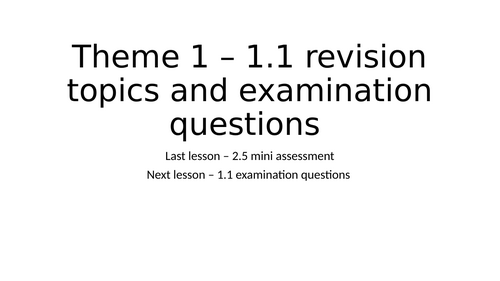 Edexcel GCSE Business Theme 1 Topic 1.1 Condensed Revision Resource