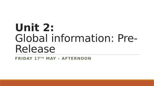 May 2024 Pre-Release prep Unit 2 CTEC L3 - including possible questions and answers