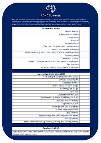 Autism (ASD) Screener