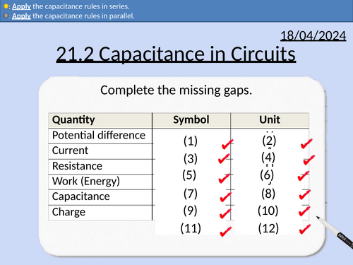 OCR A level Physics: Capacitors in Circuits