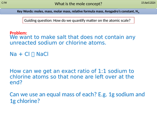 IB Unit 2 - The mole and the periodic table