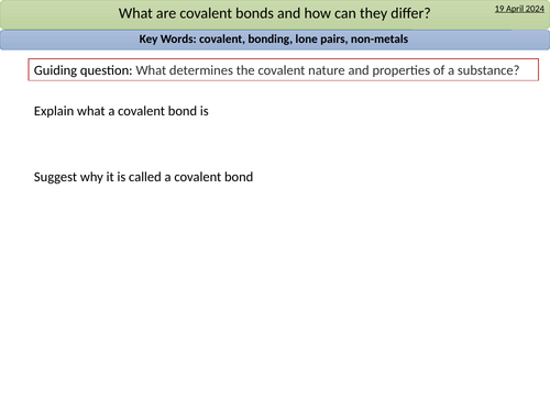 IB Unit 3 - The covalent model