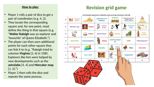 Edexcel GCSE 9-1 History: Early Elizabethan England revision grids