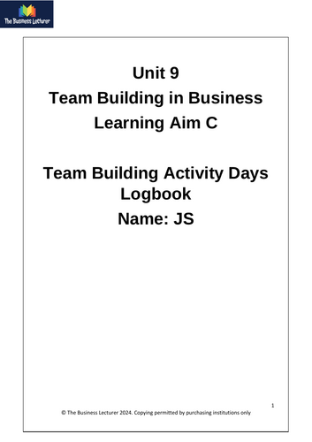 Unit 9: Team Building - Assignment 2 (Distinction Example)