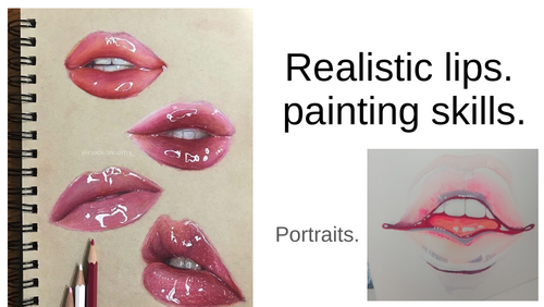 How to make realistic lips. Advanced skills at GCSE and A levels Art