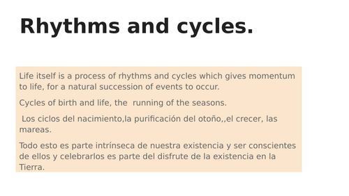 Rhythms and cycles project plan.