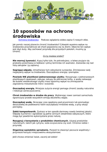 10 sposobów na ochronę środowiska