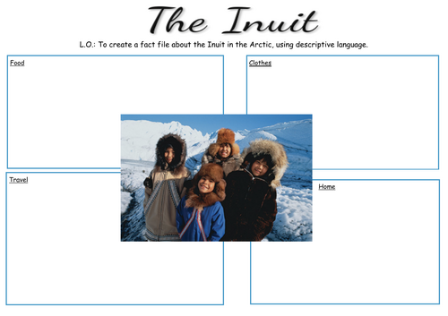 Inuit Fact File Worksheet