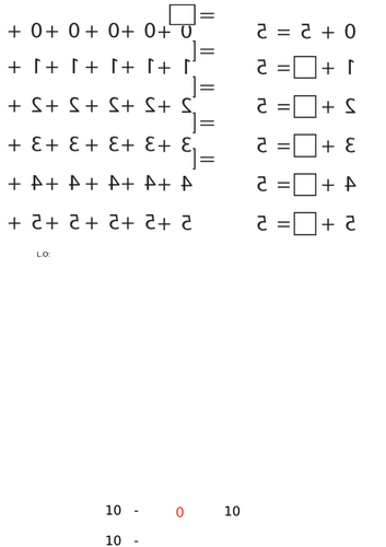 Subtraction within 10 worksheet