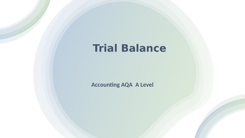 Trial Balance Accounting A Level AQA