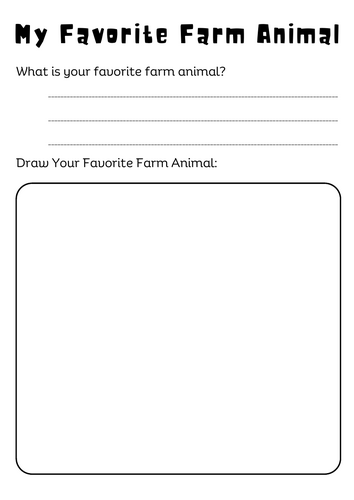 Printable preschool my favorite farm animal worksheet for kindergarten