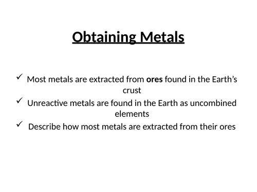Obtaining metals from ores