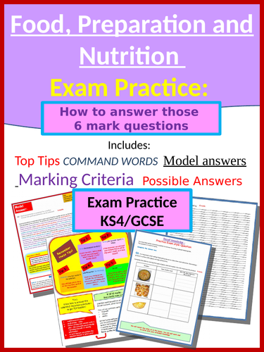 Food GCSE Mock Question with answer: 6 Mark Questions (Eduqas)
