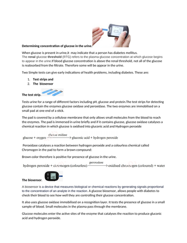 Determining the concentration of glucose