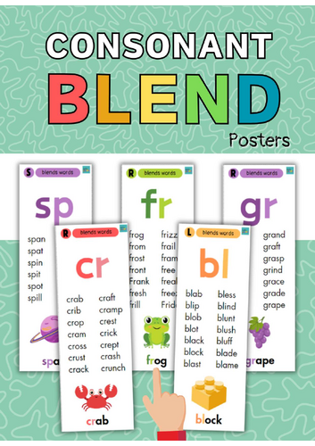 Consonant Blends reading cards.