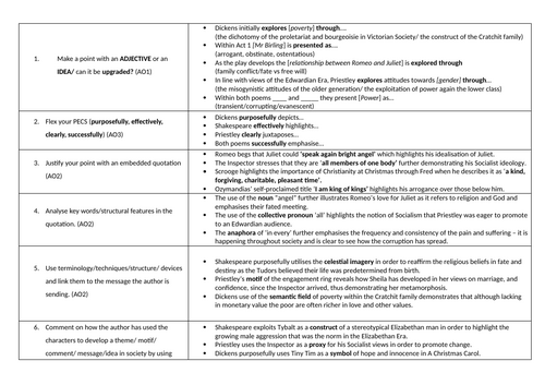 KS4 Writing Mat - English Literature | Teaching Resources