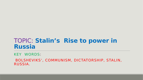 Joseph Stalin's Rise to Power in Russia