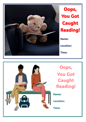 Ooops You Got Caught Reading certificates | Teaching Resources