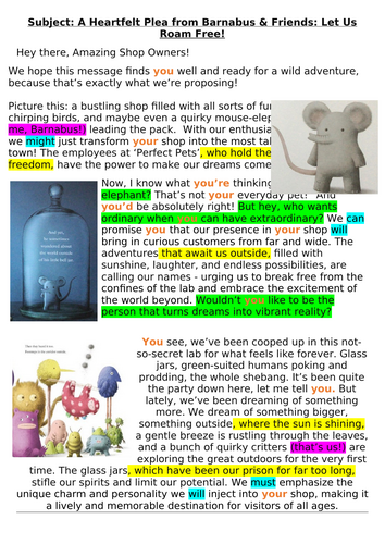 The Barnabus Project - Persuasive writing