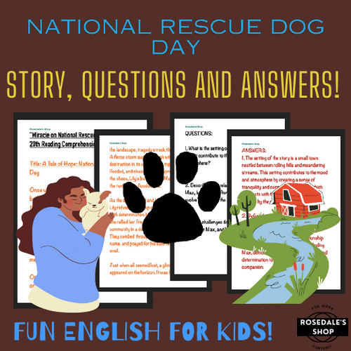 Miracle on National Rescue Dog Day: Reading Comprehension Adventure for Kids!