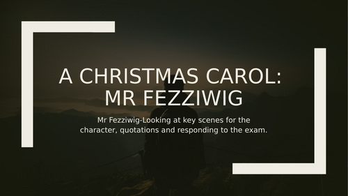 A Christmas Carol Mr Fezziwig Teaching Resources
