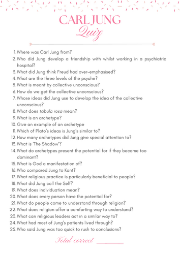 A-Level RS: Carl Jung Quiz - Eduqas Religious Studies