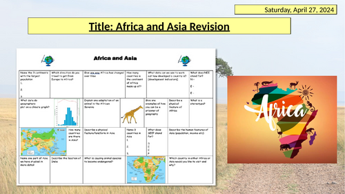 Africa and Asia Revision | Teaching Resources