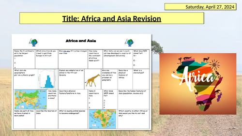 Africa and Asia Revision
