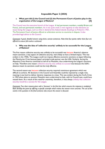 CIE History IGCSE -- Full mark 4, 6, 10 -- (0970/0477)