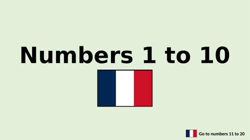 French - Numbers 1 to 20