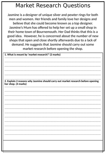GCSE Market Research