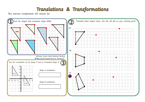 Translations & Transformations Worksheet