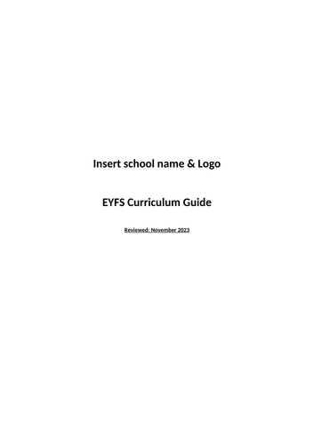 EYFS Curriculum Guide