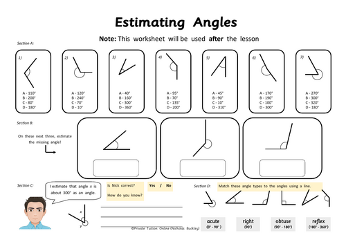 Estimating Angles Resource Worksheet