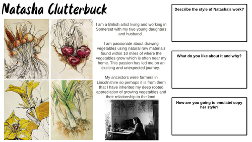 ART- Natasha Clutterbuck artist worksheet