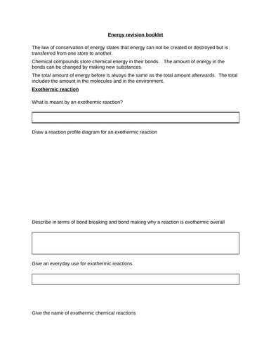 AQA Chemistry GCSE paper 1 revision booklets