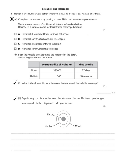 Cambridge  IGCSE , O/L Space Physics Question and Answers.