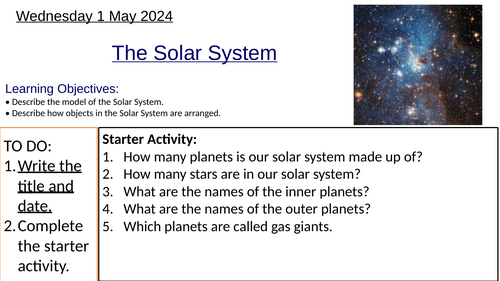 KS3 Physics The Solar System: Complete Lesson | Teaching Resources