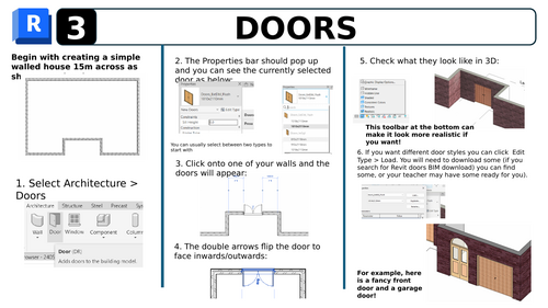 Revit Guide 3 - Doors (Architecture, Engineering, Design Technology CAD software)