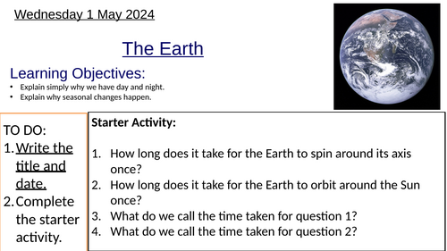 KS3 Space - The Earth