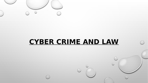 KS3 E-Safety Cyber Crime and Law