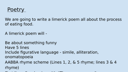 Limerick Poem powerpoint