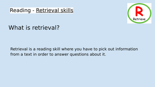 Reading comprehension skills - retrieval, inferences, vocabulary