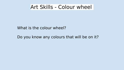 Colour Wheel art lesson