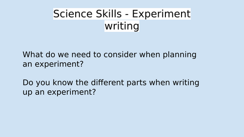 Science experiment practice writing lesson