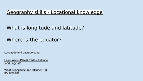 Longitude and latitude - geography mini lesson