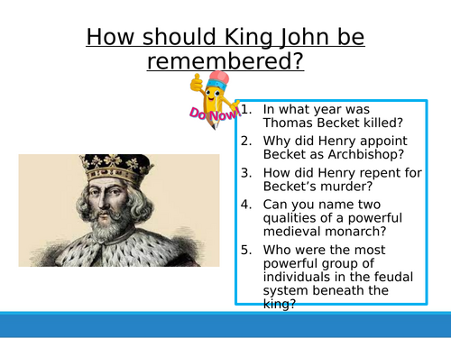 Challenges to monarchy 6 - King John