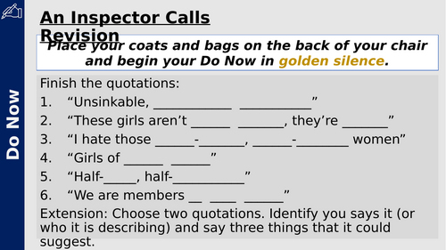 An Inspector Calls Core Knowledge Exam Revision