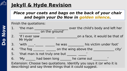 Jekyll & Hyde Core Knowledge Exam Revision