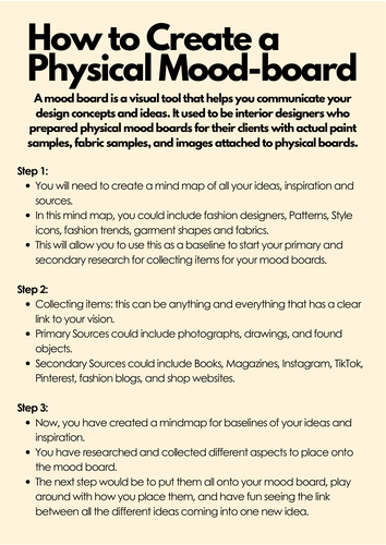 How to Create a Physical Mood-board Handout